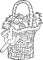 coloriage gros panier de paques